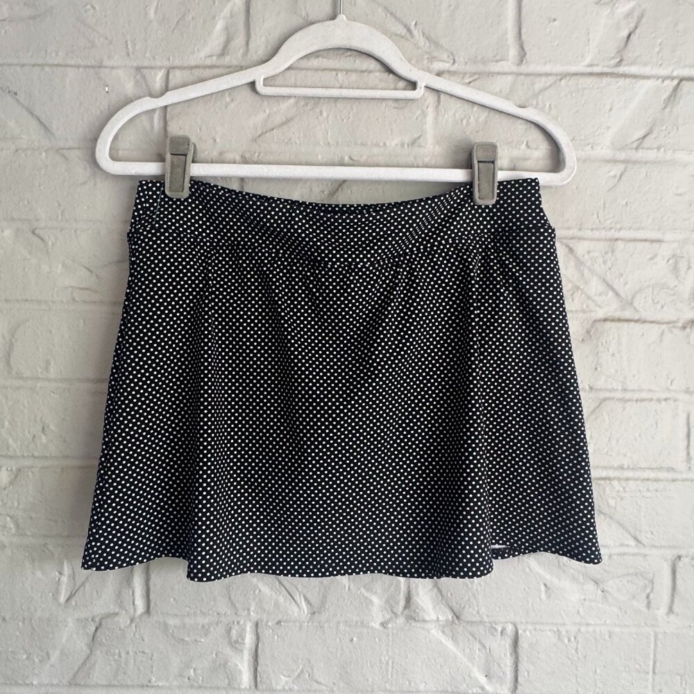 Lands' End Black & White Polka Dot Tennis Skort - Size 8 - Built-in Briefs